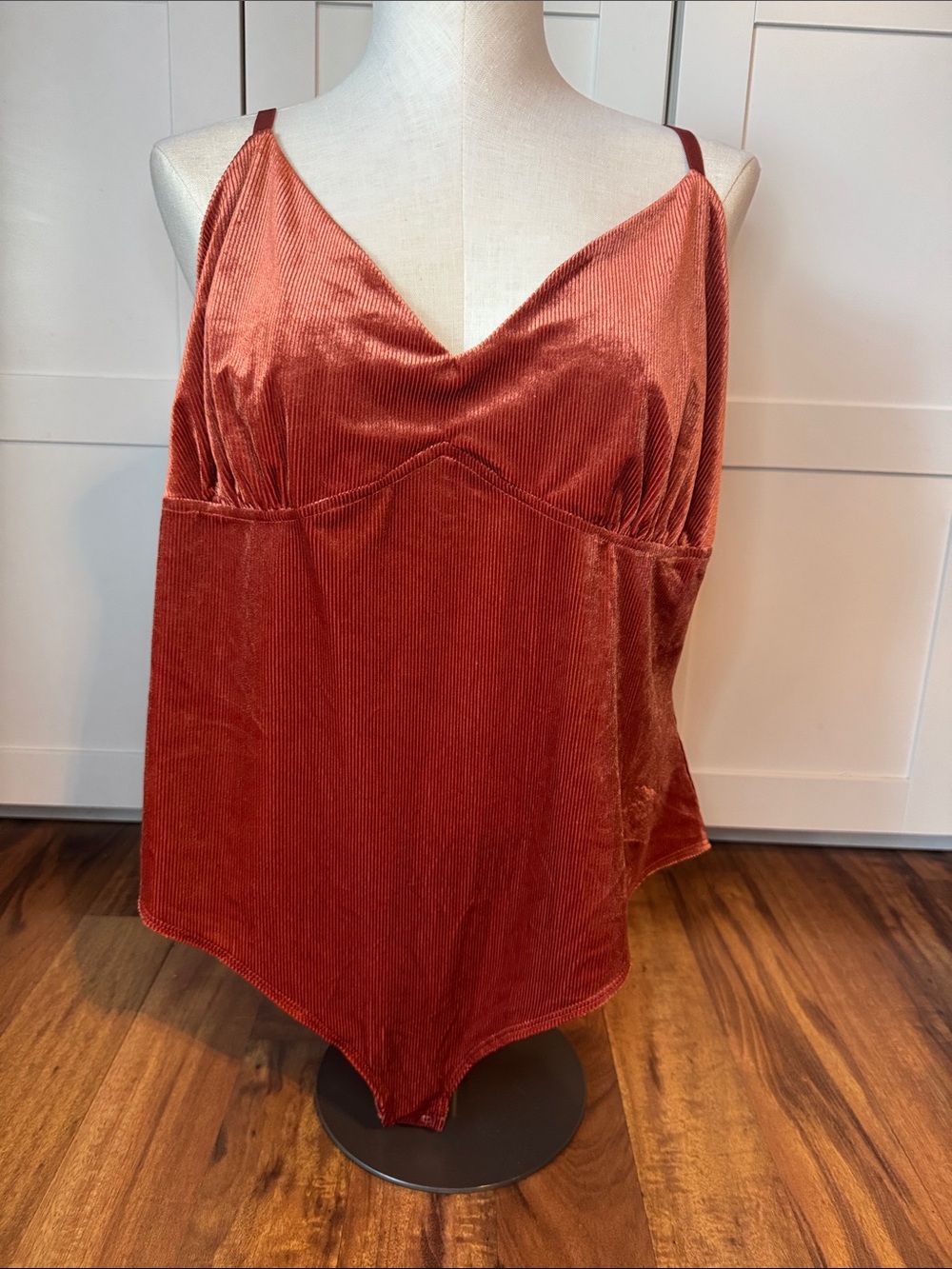 Rust Corduroy Cami bodysuit